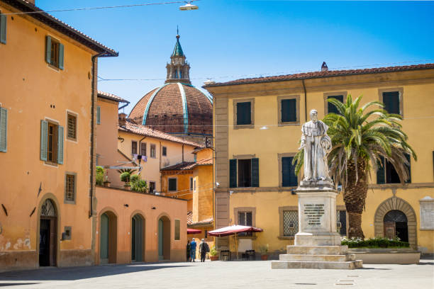 Exploring piazza del duomo in pistoia, tuscany, on a sunny day