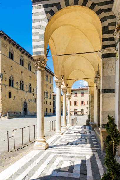 istock Portico with arches and columns framing piazza duomo in pistoia 2192691831