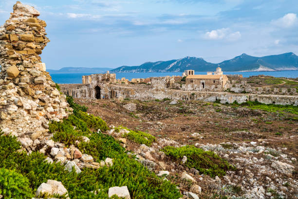 istock Ruins and Church Within Methoni Fortress 2192700236