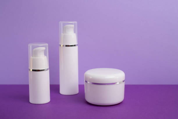 istock Container for cream, shampoo, toiletries, spa. Unbranded white plastic bottles. Bottle with a dispenser for cosmetic products. Skin care and beauty concept. Mockup style, copy space 2192700729