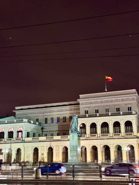 istock Warsaw buildings by night 2192702656