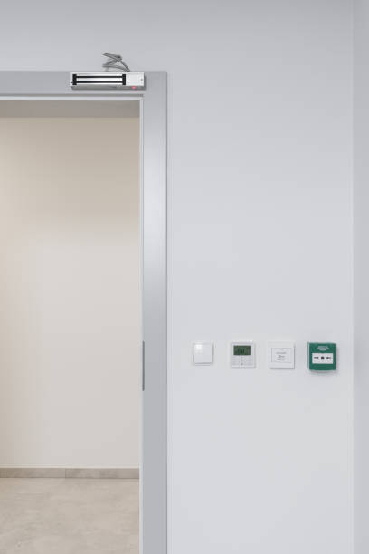 istock Modern Doorway with Magnetic Lock and Control Panels 2192709841