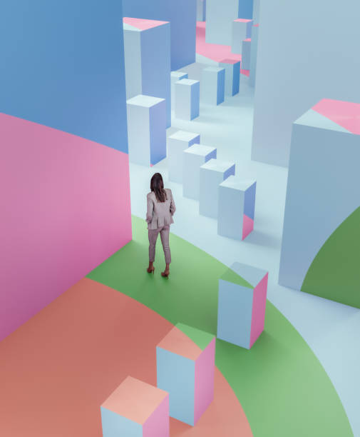 istock Businesswoman standing abstract VR environment 2192727610