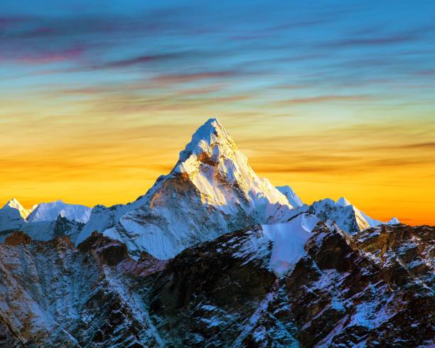 istock Evening panoramic view of mount Ama Dablam 2192730407
