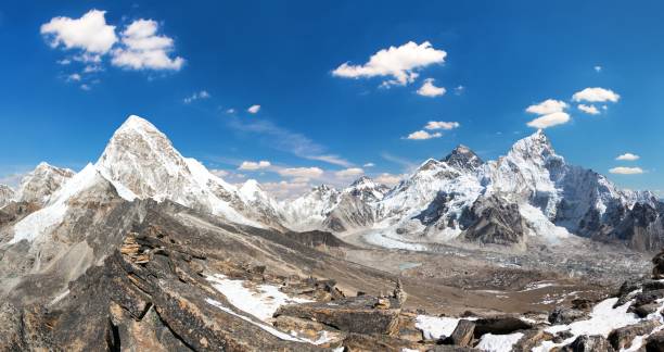 istock Mount Everest and Pumori peak, himalaya, panoramic view 2192730519