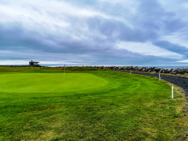Seltjarnarnes Golf Course, Reykjavik, Iceland stock photo