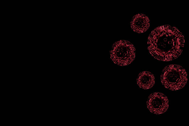 3d render Virus icons with black background. Monekypox, Mpox, Nipah virus. Lockdown Pandemic stop Novel Coronavirus covid-19 Corona warning. Pirola, delta, Embola, arcturus, marburg, omicron or omikro