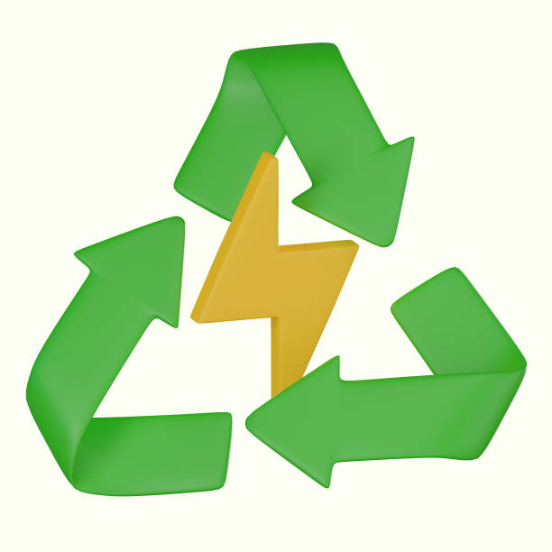 istock 3D render, Recycle Energy and Electricity Symbol, Icon Illustration 2192744376