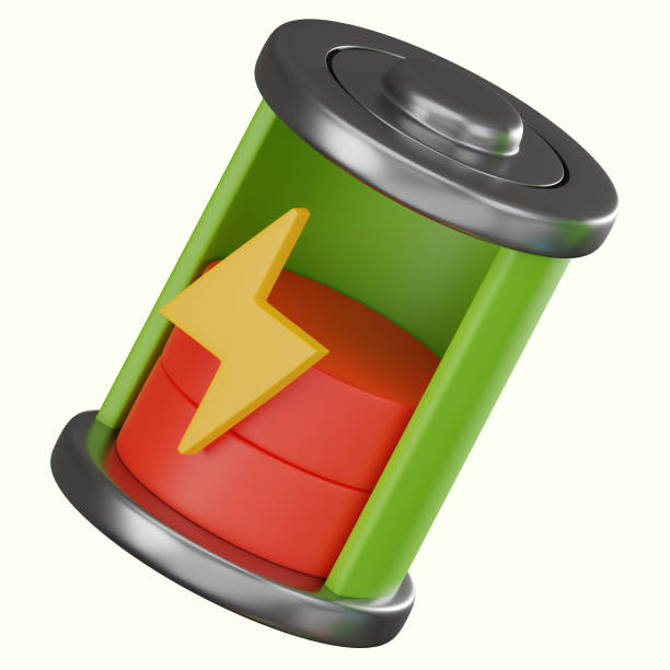 Low battery and eco-friendly energy icon. Perfect for conveying the importance of energy efficiency and environmental conservation. 3D render illustration