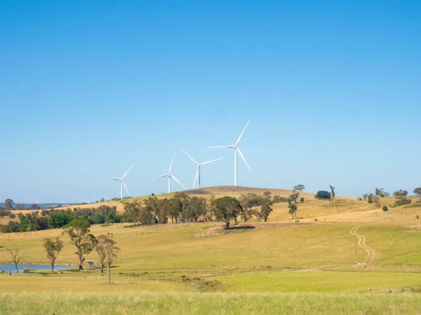 istock Wind Turbines in brown rolling landscape 2192744844