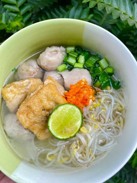 istock Bakso Malang, traditional food from Malang, East Java, Indonesia. Meatballs soup served with noodles, tofu and fried dumpling (pangsit) 2192748643