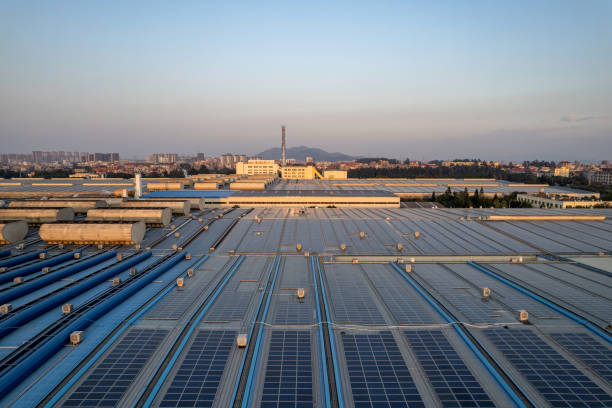 istock A factory that installs solar panels on the roof 2192750408