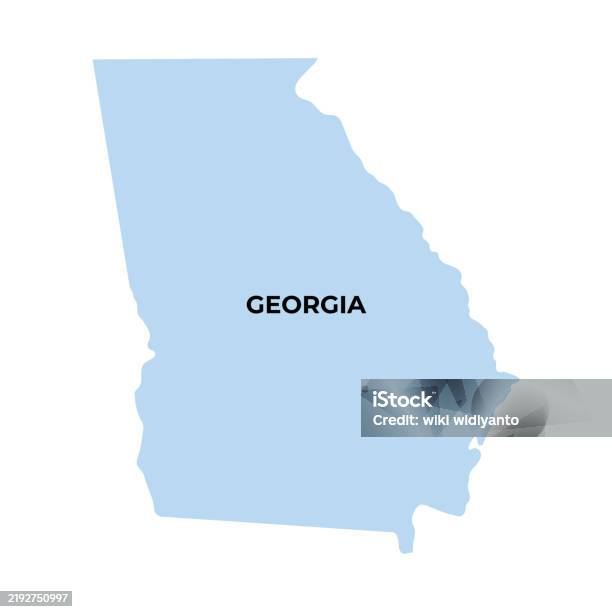 State Background Simple Simple Georgia State Regions Map Isolated On White Background Stock ...