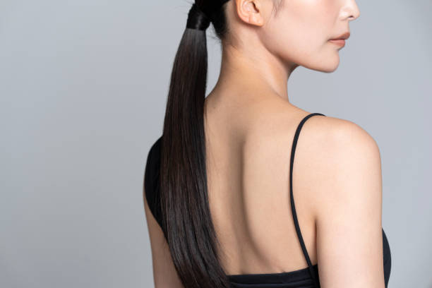 Beautiful young black-haired Japanese woman