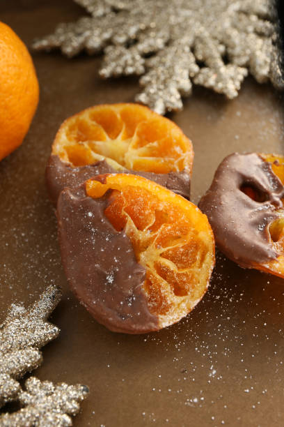 candied tangerine oranges with chocolate, Christmas sweets