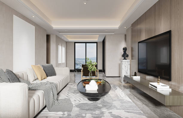 istock 3d render of apartment interior, living and dining room 2192761248