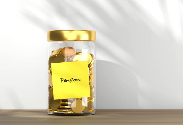 istock Pension money jar filled with coins 2192761299