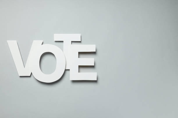 istock Word Vote on gray background, space for text 2192762916