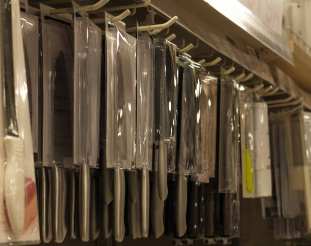 Knives for sale on hooks