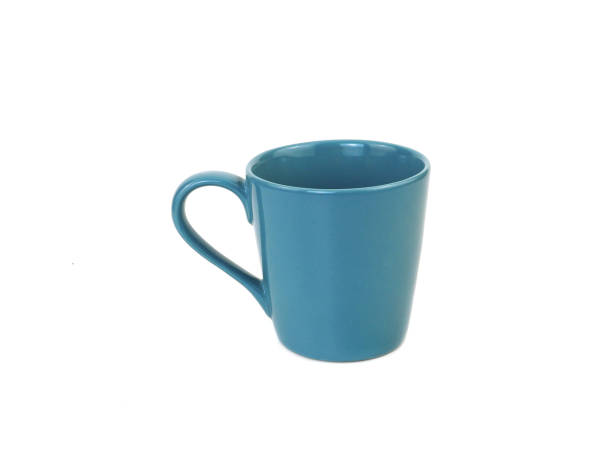 istock Empty blue mug or cup for coffee or tea isolated on white background. Use for home or restaurant, food design. Concept kitchen utensils and tableware. Side view. 2192764790