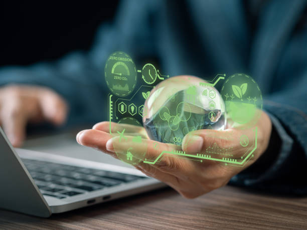 istock Net-zero and carbon-neutral concept. renewable energy, reduced CO2 emissions, green production, and waste recycling. Businessman hand of icon net zero natural energy. 2192764816