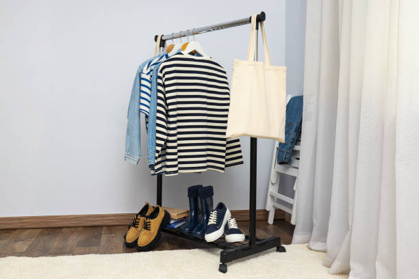 istock Wardrobe rack with different clothes, concept of different clothes 2192768149