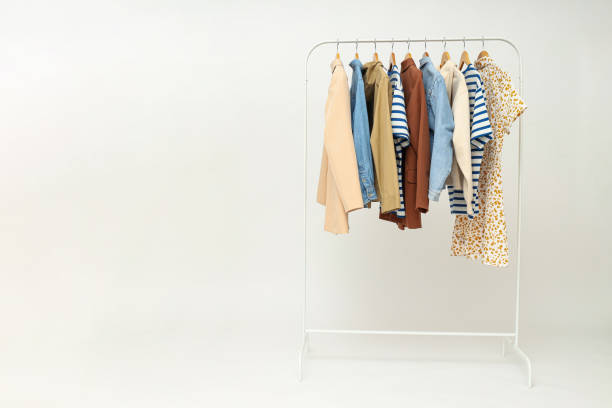 istock Wardrobe rack with different clothes, concept of different clothes 2192768181