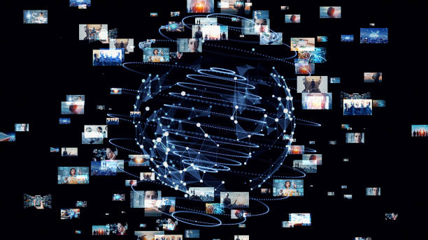 istock Digital contents concept. Social networking service. Streaming video. communication network. 2192768376