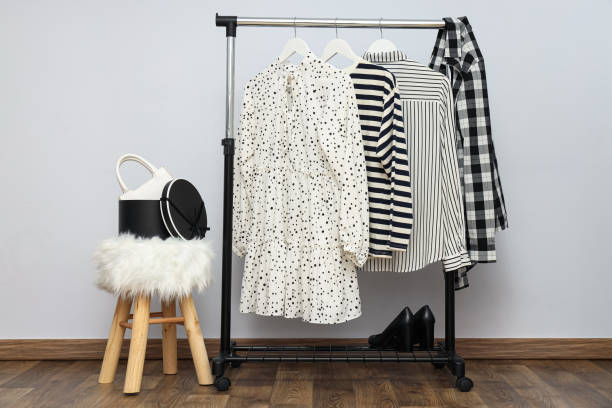 istock Wardrobe rack with different clothes, concept of different clothes 2192768493