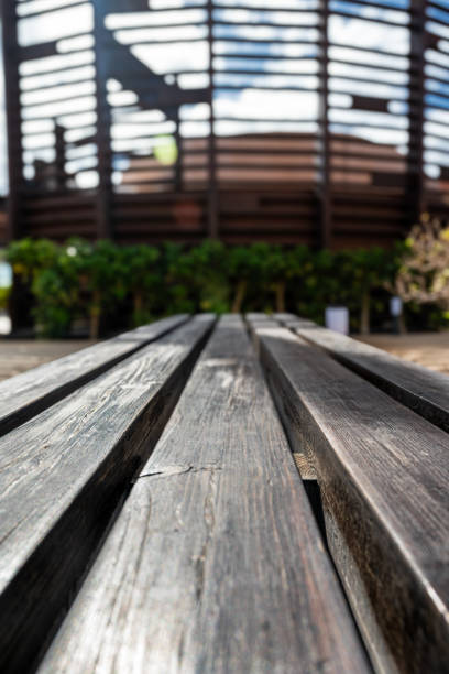 istock A bench with a view of a building 2192769802