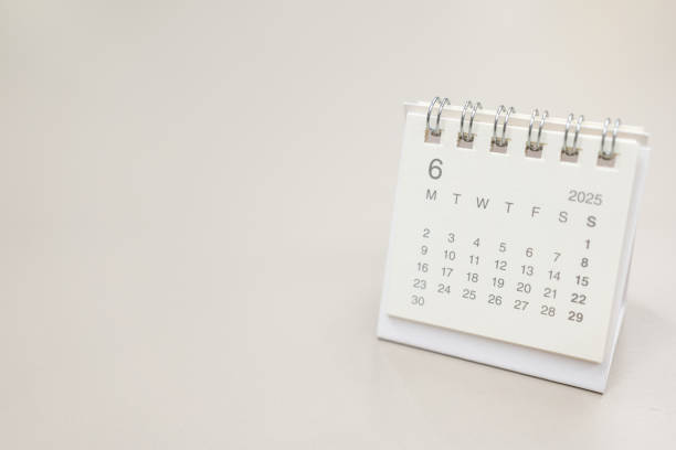 istock Simple desk calendar for 2025 JUNE background. Calendar concept with copy space. 2025 JUN calendar. monthly calendar. 2192771321