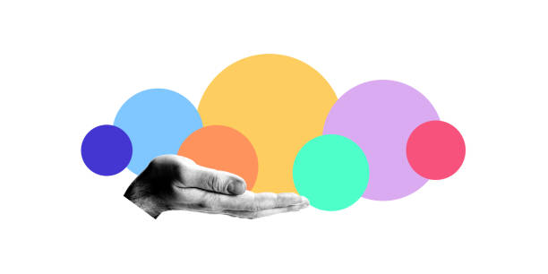 istock conceptual illustration of open hand holding multiple colorful circles, symbolizing creativity, innovation, and collaboration 2192771442