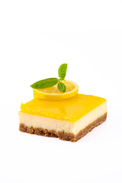 istock Lemon cheesecake dessert on white background 2192772093