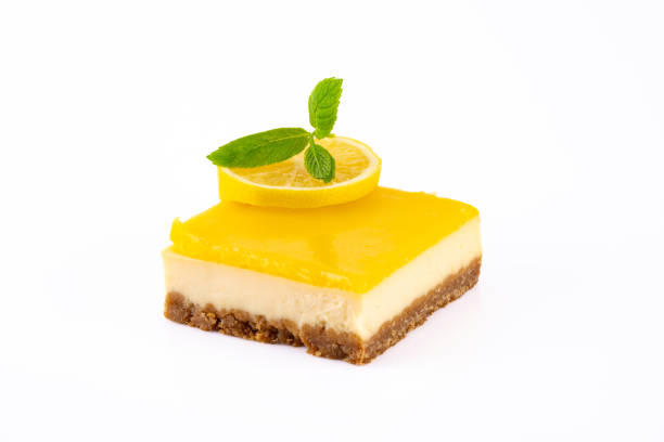 istock Lemon cheesecake dessert on white background 2192772124