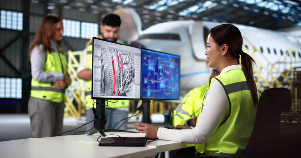 istock Airport Repair And Check Service Team Doing Plane 2192773997