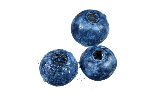close-up of some fresh blueberries isolated