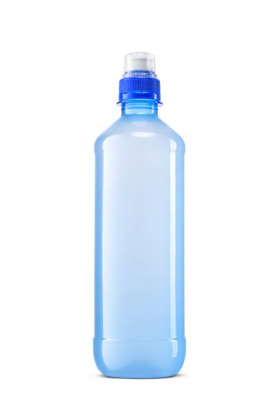 istock Blue bottle isotonic drink, sports energy drink with push pull cap dispenser isolated on white. 2192779658