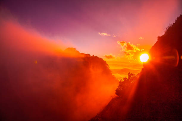 Huangshan scenery at sunset