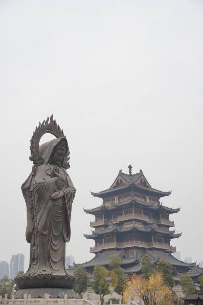 istock Majestic statue and pagoda scene 2192782406
