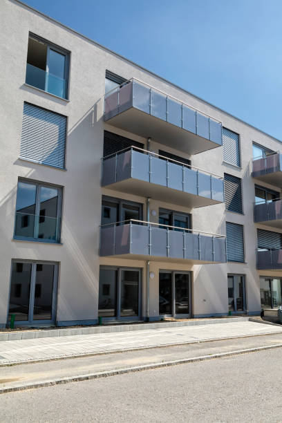 istock Modern New Architecture, Apartment Building with Balconies 2192782728