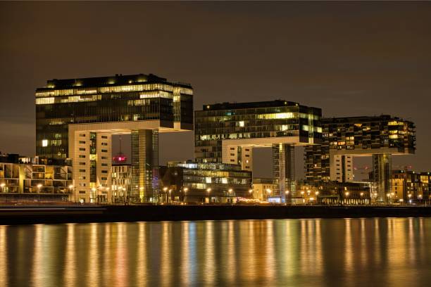 istock Illuminated Kranhaus Buildings at Night 2192783927