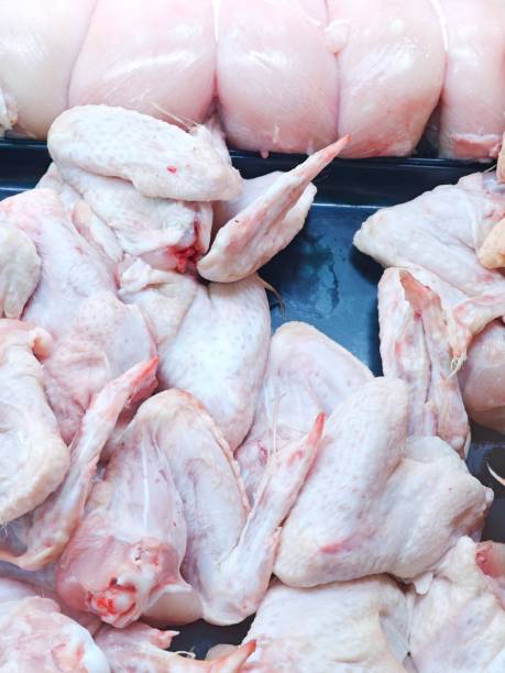 istock Whole fresh chickens in a butcher's shop 2192784478