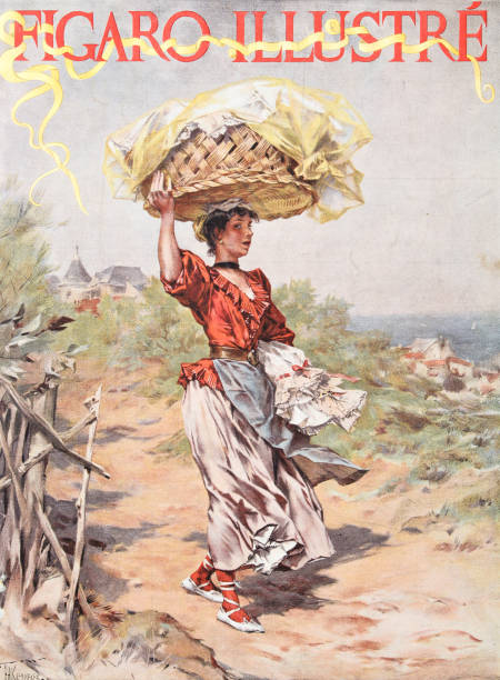 Antique image from French magazine, novel