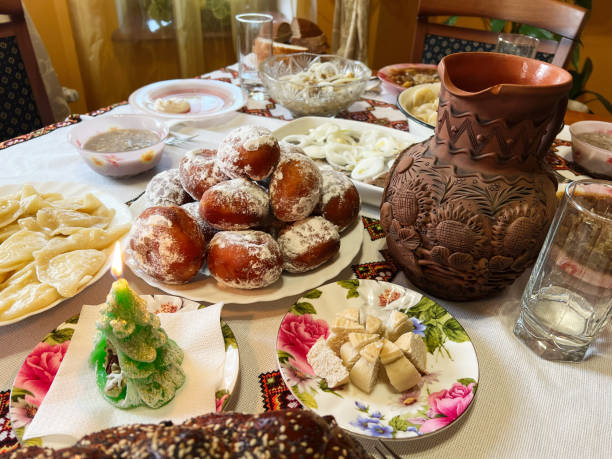 istock Festive table setting with traditional treats and decorative ceramics 2192788111