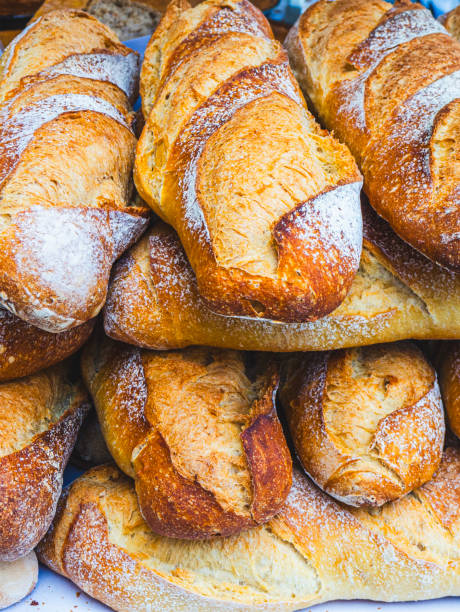 istock A close-up of a stack of freshly baked baguettes. 2192790902