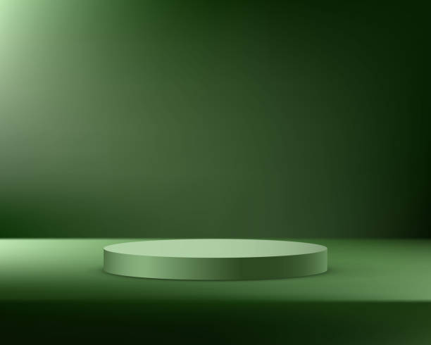 istock Dark green background vector 3d with podium for selling products, backdrop, wallpaper, background. Space for text. Vector illustration. 2192791678