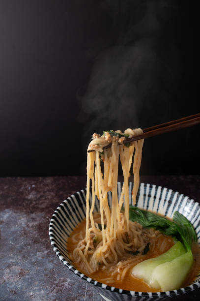 Steamy dandan noodle in a bowl
