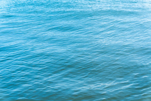 Close-up of rippled sea surface. Background with light leaks.