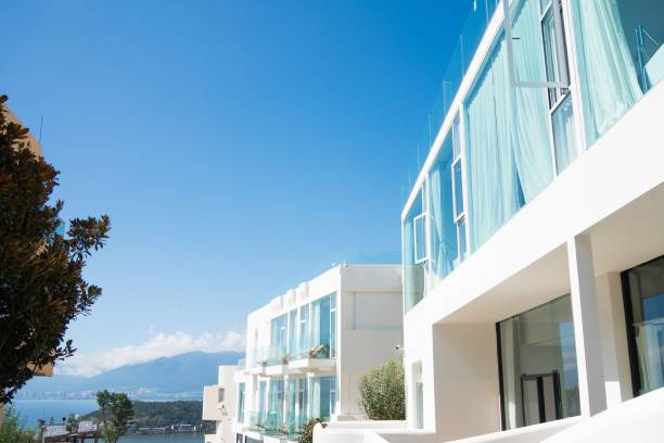 istock Modern buildings with mountain and sea view. 2192797650