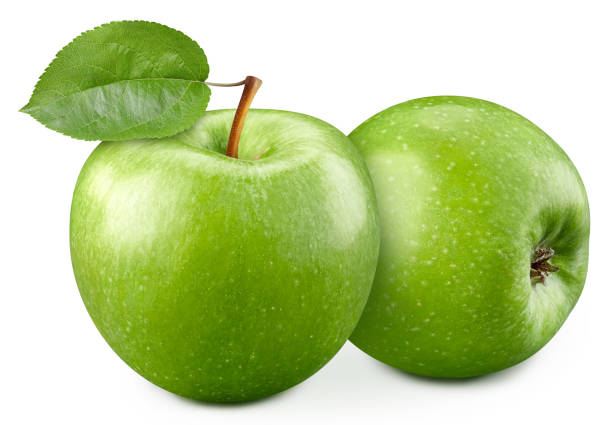 istock Green apples isolated on white background 2192799141